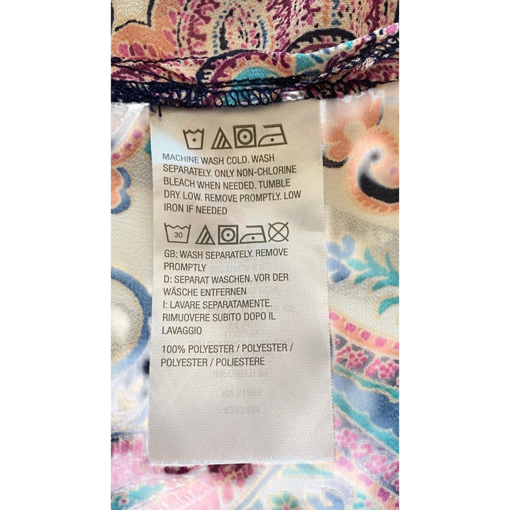 Susan Graver Women's Kimono Cardigan 1X Paisley Boho Beach Resort Festival - Picture 8 of 10